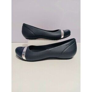 Crocs Cap Toe Navy Blue Slip On Comfort Women's Shoes Sz 7